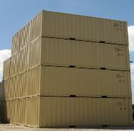 STACK OF 20 FOOT CONTAINER BEIGE COLOR